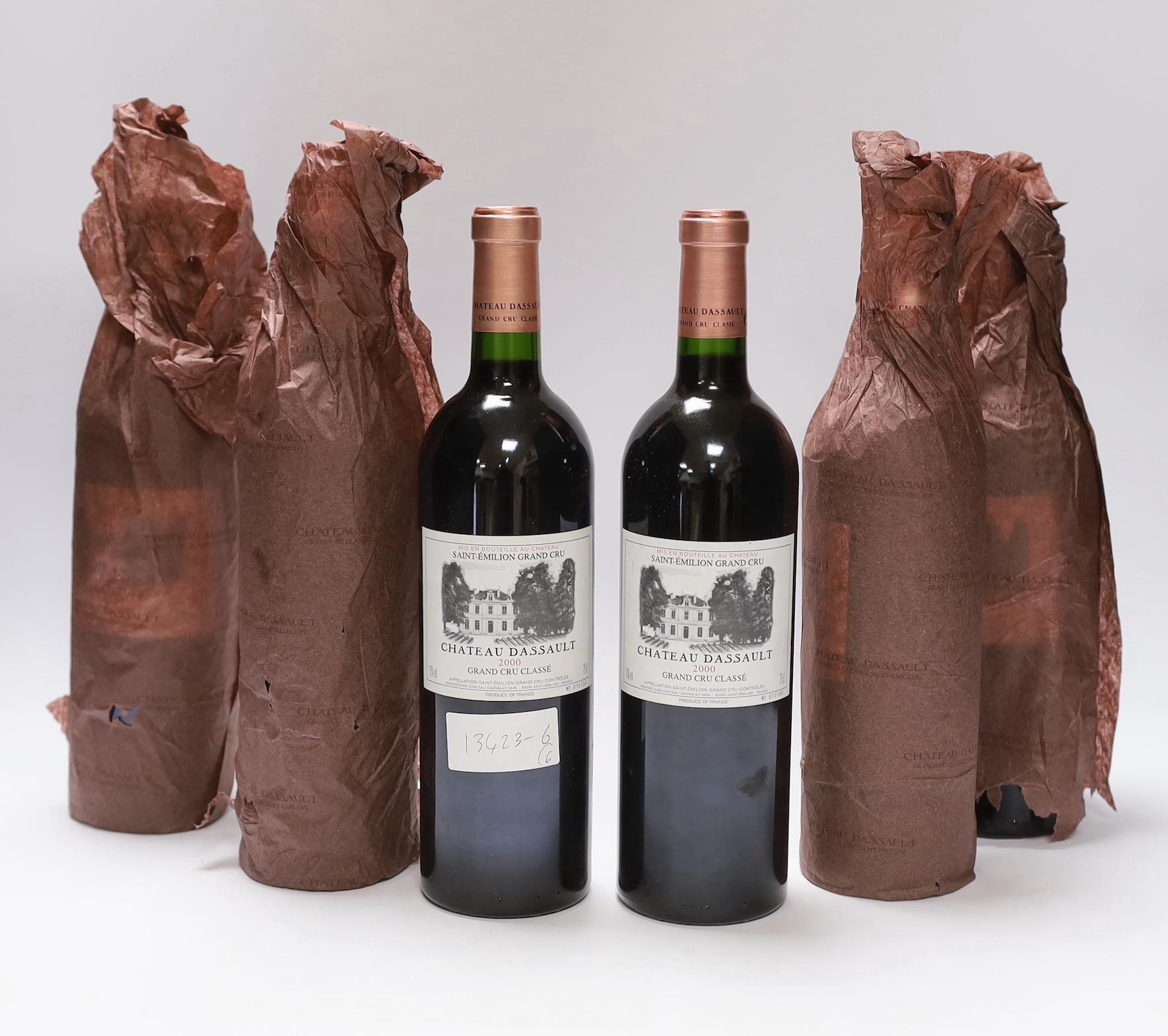 Six bottles of Chateau Dassault, 2000 St. Emilion Grand Cru